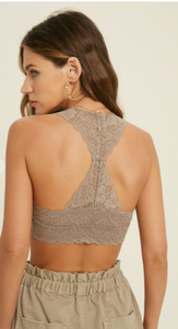 Scalloped Racerback Padded Lace Bralette