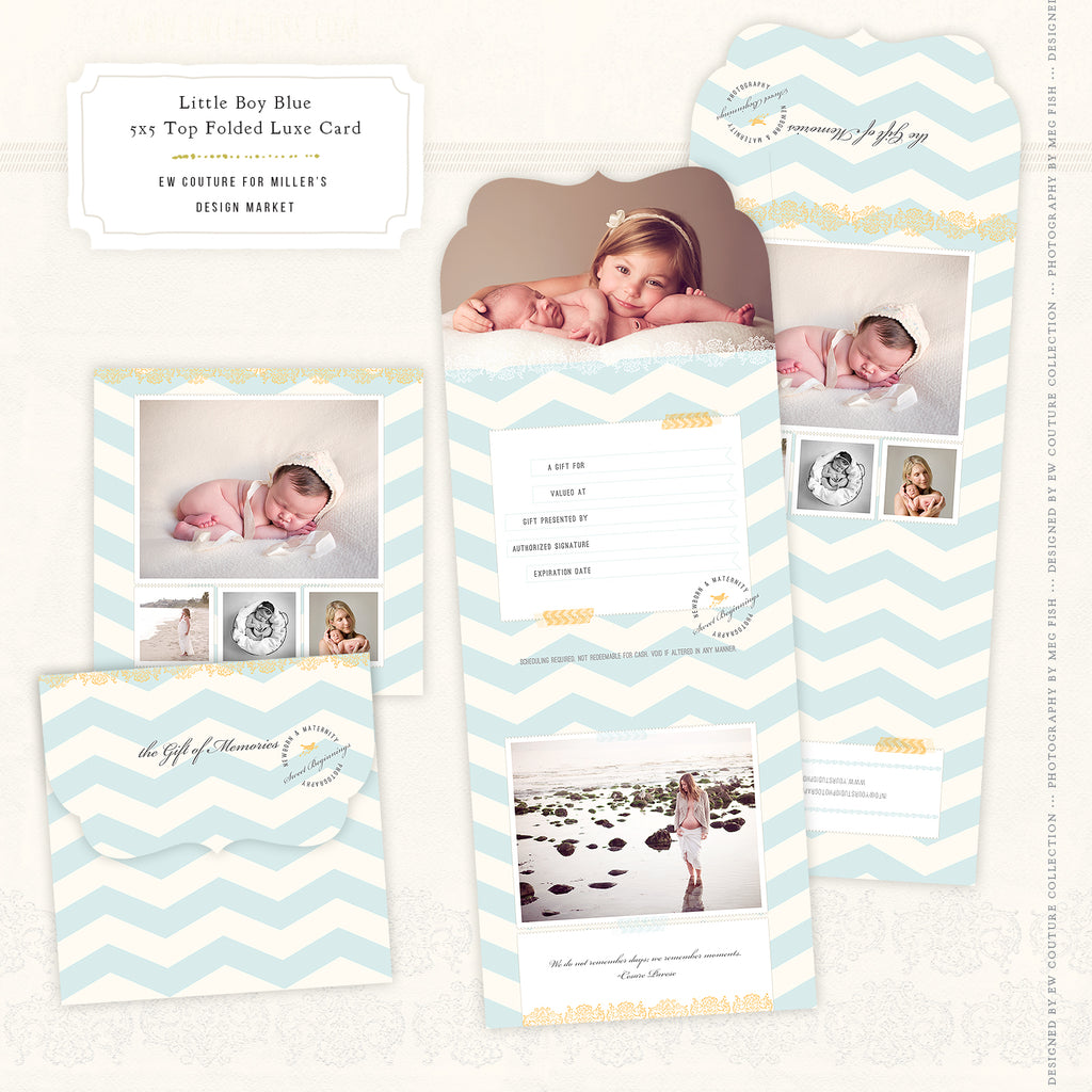 Little Boy Blue Gift Card 5x5 Top Folded Luxe Card template