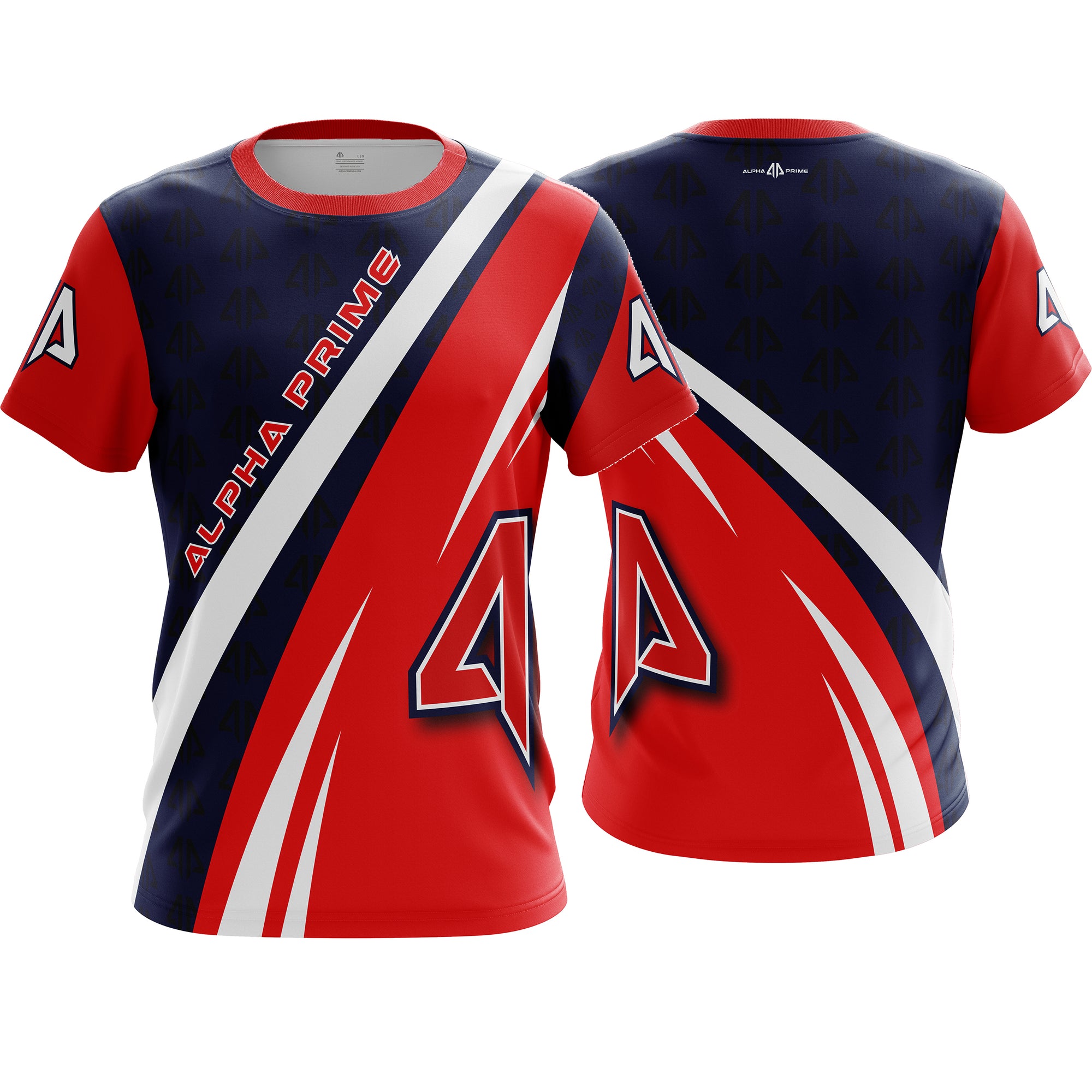 red white and blue soccer jersey