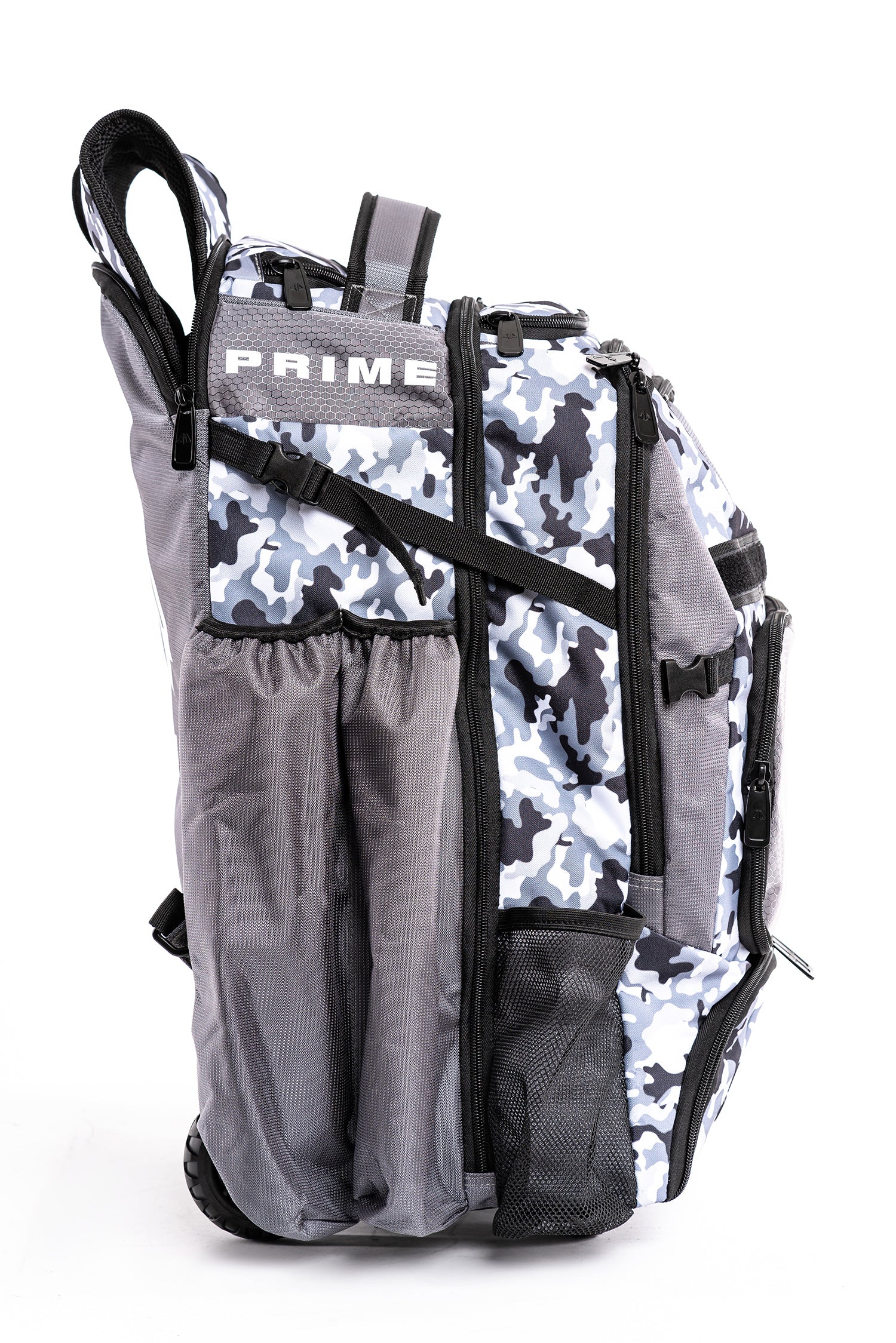 black and white camo backpack