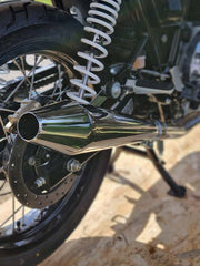 Megaphone Chrome exhaust on Interceptor 650 BPCR.