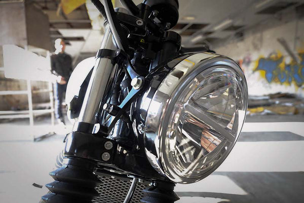highsider headlight and turn signals motogadget royal enfield