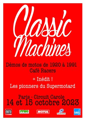 Affiche festival Classic Machines octobre 2023.