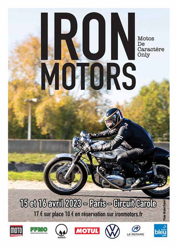 Affiche de l'Ironmotors avril 2023.