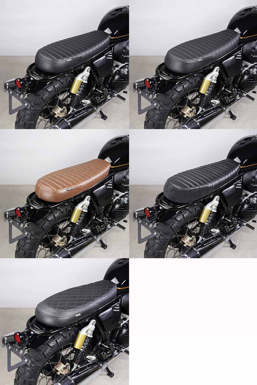 Bonvent Motorbikes classic scrambler saddle color.