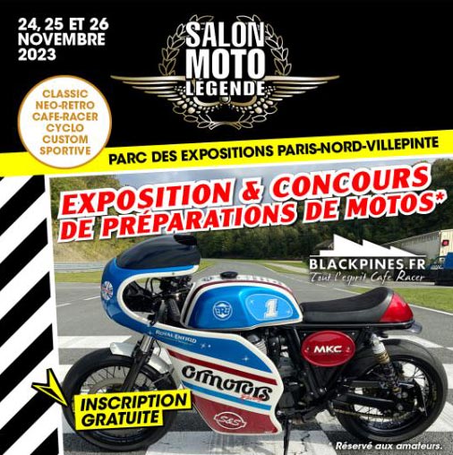 Concours Blackpines Salon Moto Légende novembre 2023.