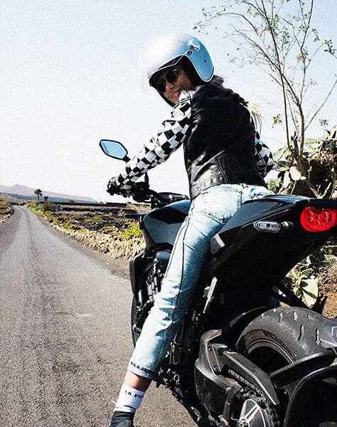 Women's leather motorcycle jacket Eudoxy BETH AA.