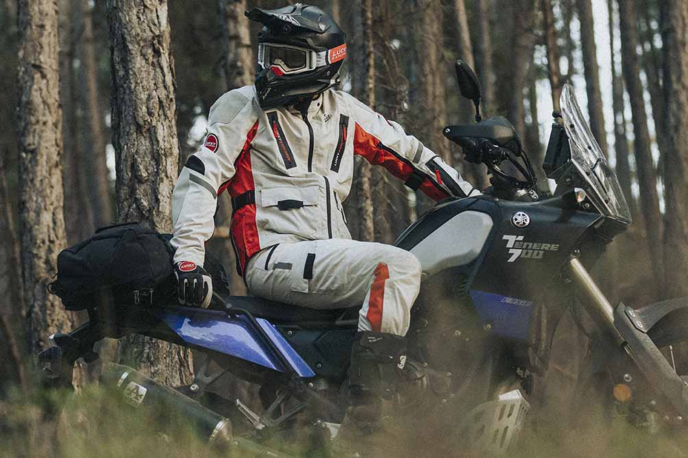 Lucky Explorer Astrail Fuel Motorcycles enduro gear.