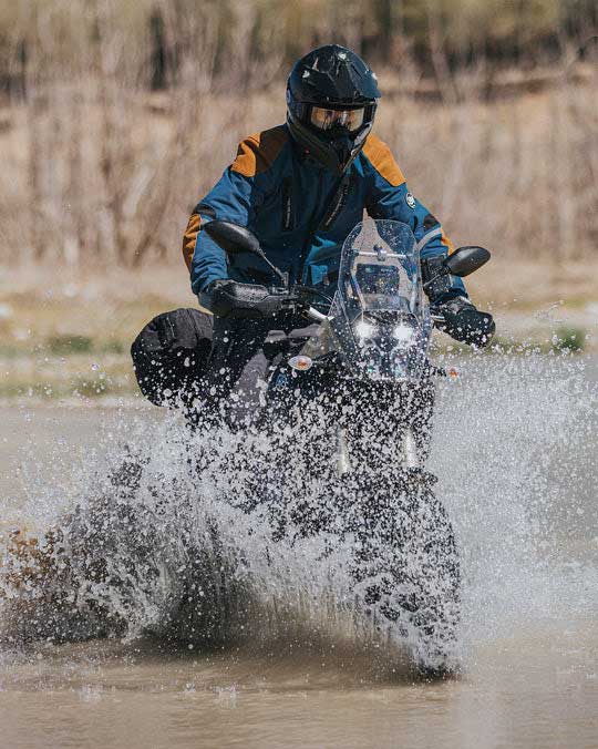 Wasserdichte Enduro-Jacke für Motorräder von Asrail Navy Fuel.