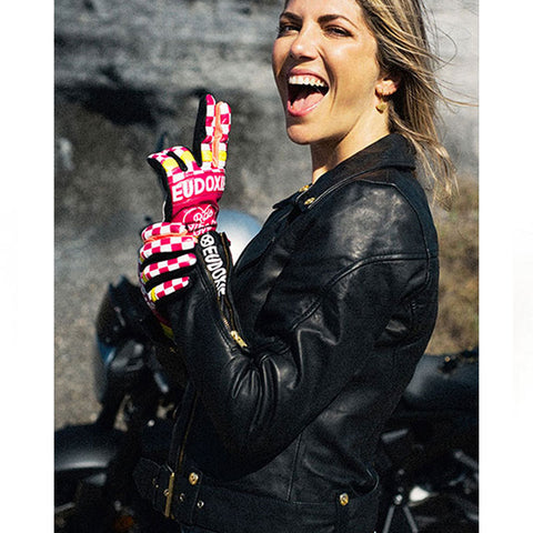 Women's leather motorcycle gloves Eudoxie Pop.