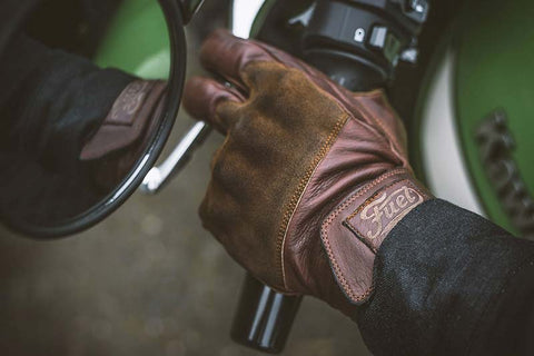 Fuel Motorcycles Rodeo brown motorcycle gloves.