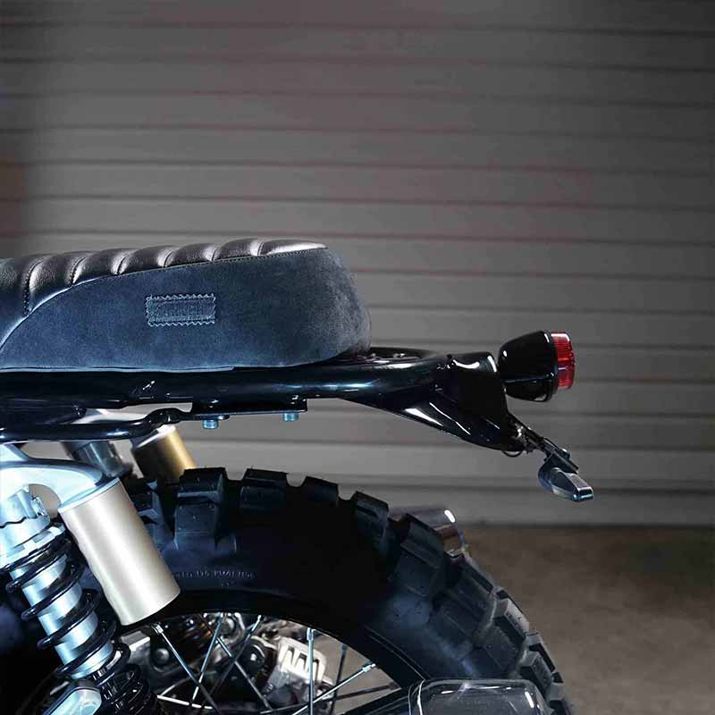 Mini LED tail light kit on Royal Enfield.