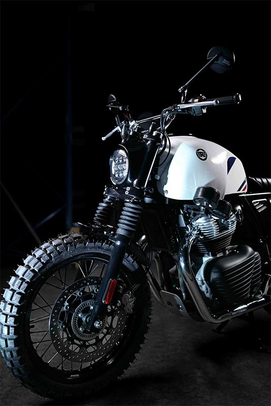 Bonvent Motorräder Vintage White Super Scrambler Kit.