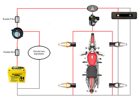 Pattes de phare moto courtes avec support clignotant LSL - Eclairages - Moto  & scooter