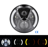 Motorrad-Frontscheinwerfer mit LED-Optik und integrierten Blinkern