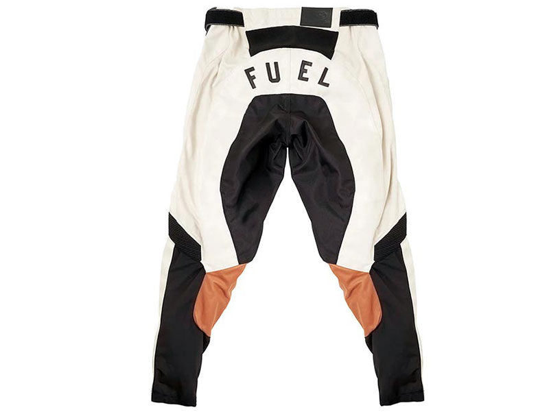 Back of Fuel Motorcycles Racing Division cross pants.