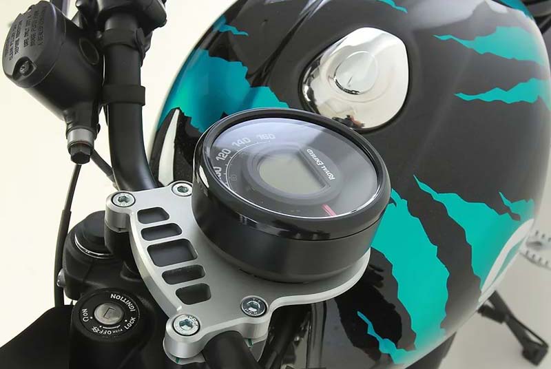 HNTR 350 Hedgehog Motorcycles speedometer mounting bracket.