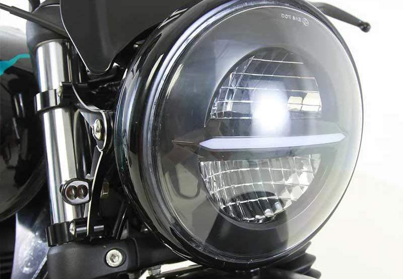 HNTR 350 Hedgehog Motorcycles LED headlight.