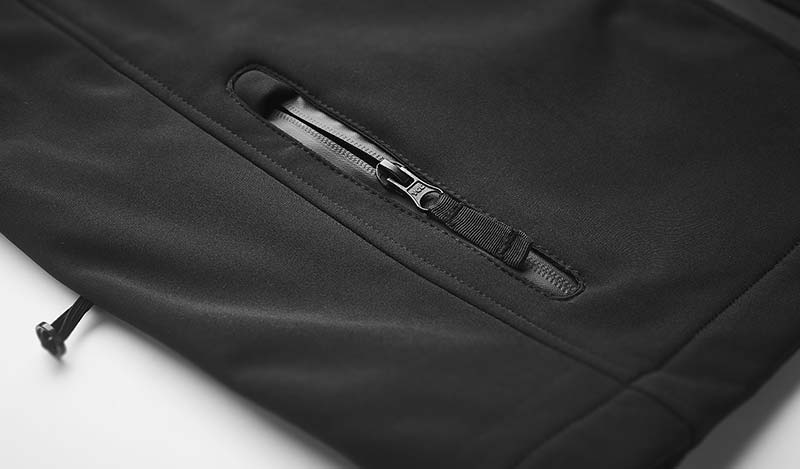 Waterproof pockets of the Fuel Motorcycles Softshell liner.