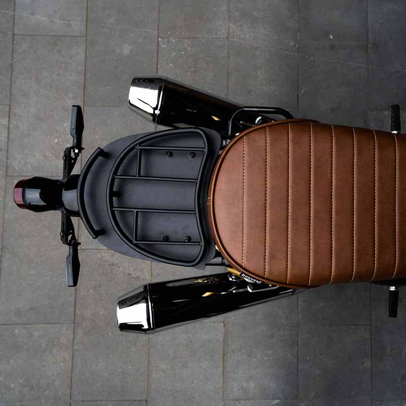 Leather tank strap with mini luggage rack for Royal Enfield Interceptor 650  Plug & Play - Bonvent Motorbikes