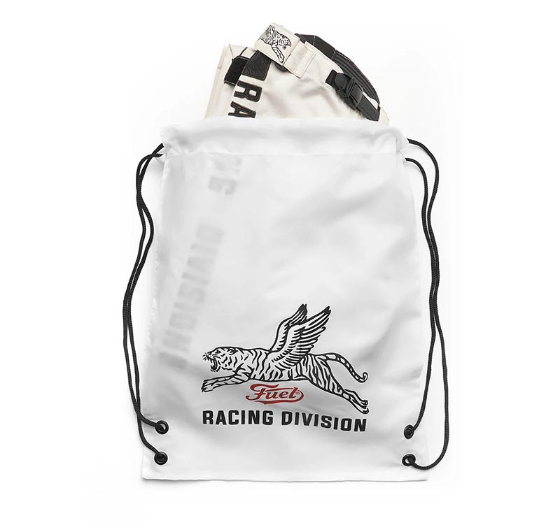 Racing Division cross pants storage bag.