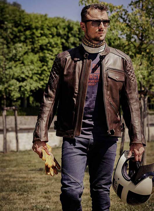 Kingpin Age of Glory leather motorcycle jacket.