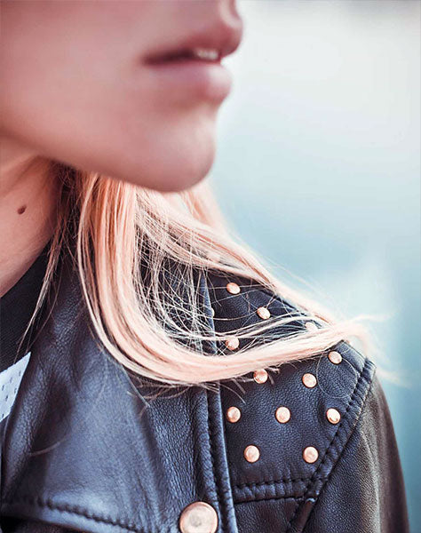 PINK Eudoxie studded leather jacket.