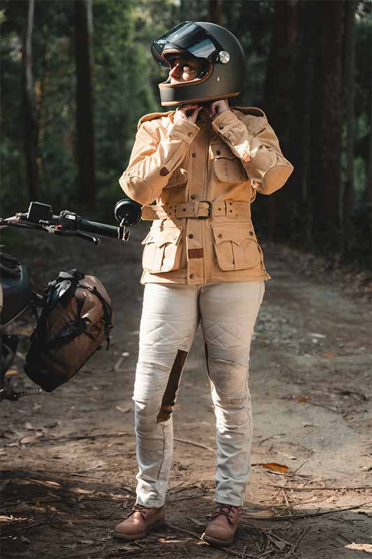 Veste femme Safari Fuel Motorcycles version Sable.