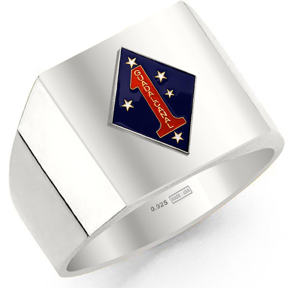 Simulated Birthstones US Marine Corps Ring