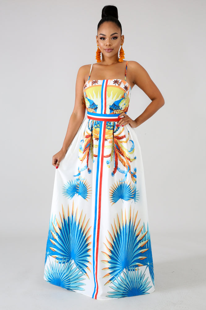 white maxi dress in store