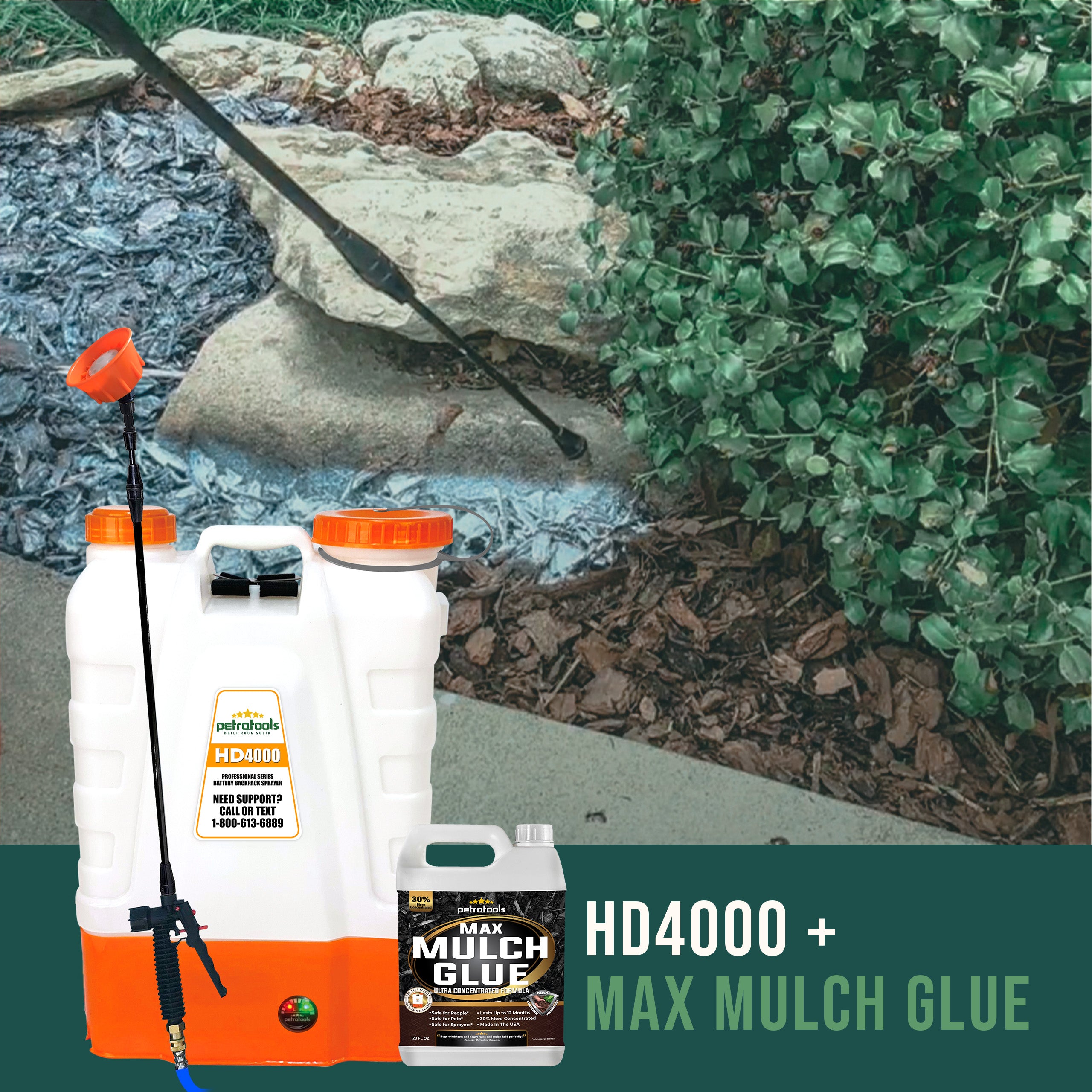 PetraTools® 1Gal Max Mulch Glue & HD4000 Bundle