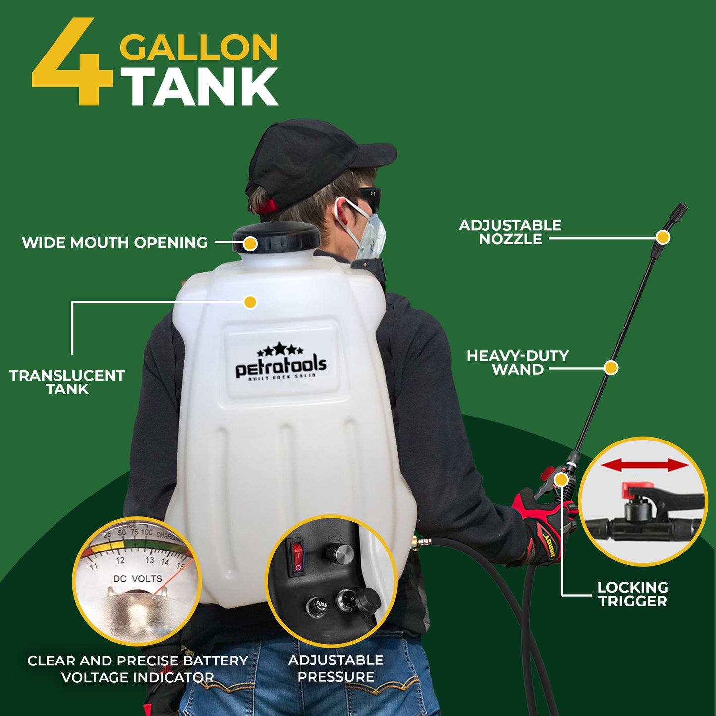 HD4100 Battery Operated Backpack Sprayer - 4 Gallons
