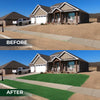 Lawn showing a before and after effect of PetraTools Grass Paint