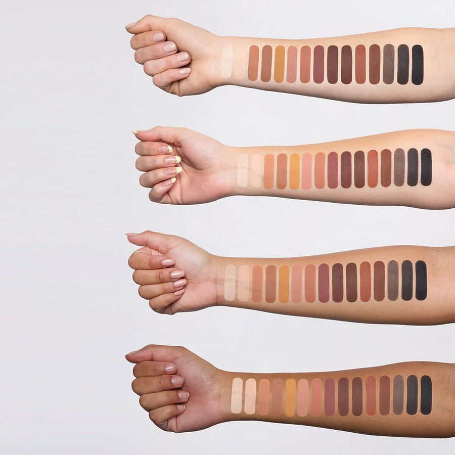 Arm Swatches of Beautiful mess on four different skin tones