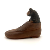 HOLD for SS - Carved Shoe with Bear Cub Inside!