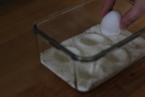 using egg to make imprints into salt