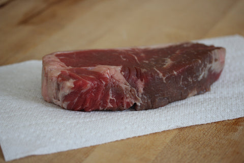 pat steak dry with paper towel