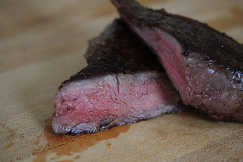 perfect medium rare steak cut open