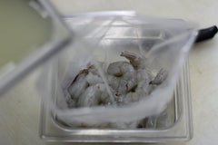 Adding Court Bouillon Prawns