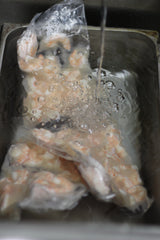 prawns in an ice bath