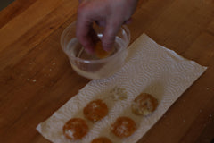 rinse cured egg yolk in water