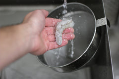 Rinsing Prawn Cold Water