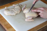 first incision to remove chicken breasts