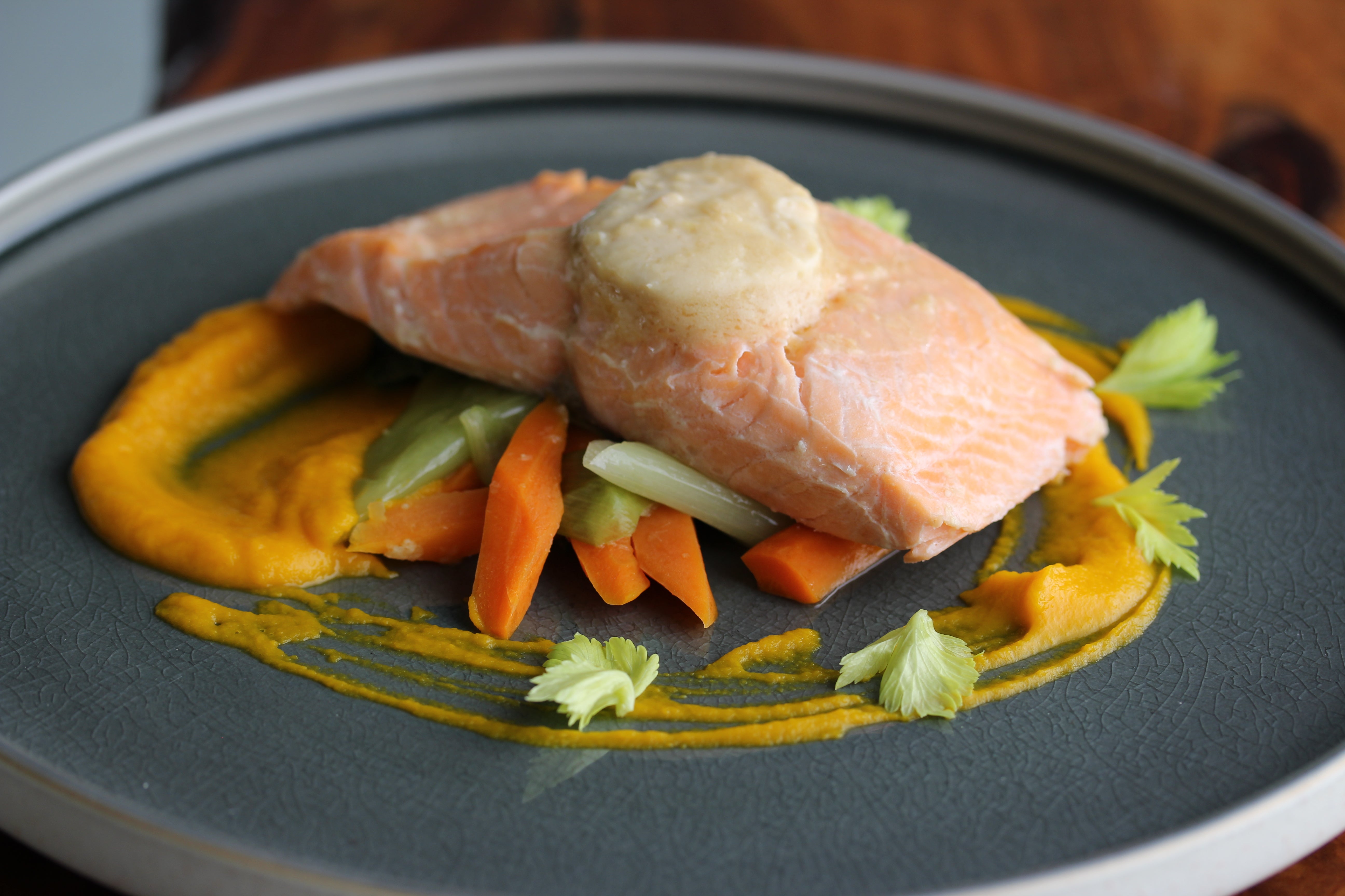 miso salmon carrot ginger puree 