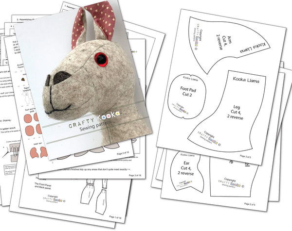 llama stuffed animal pattern