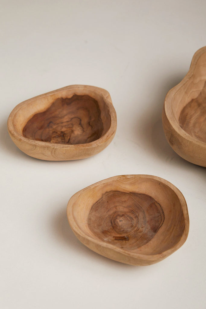 organic shape wooden bowl