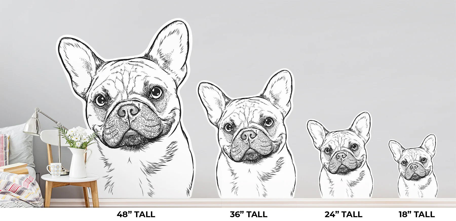 Dog Wall Decals - Size Options