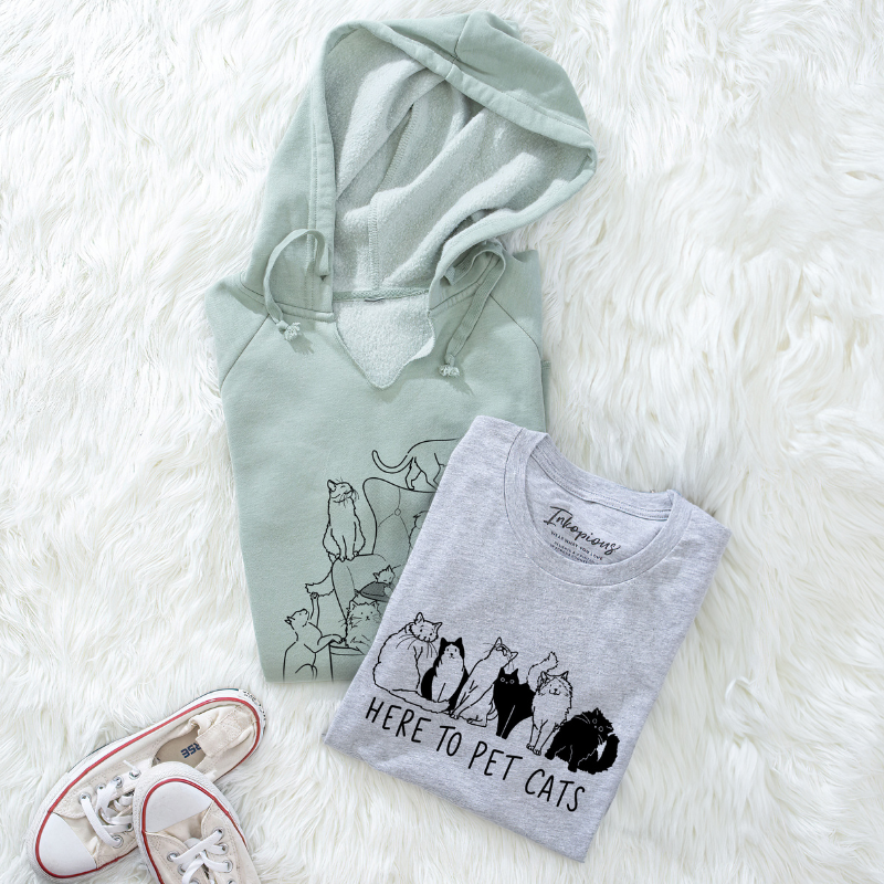 Here to Pet Cats shirt and cats hoodie