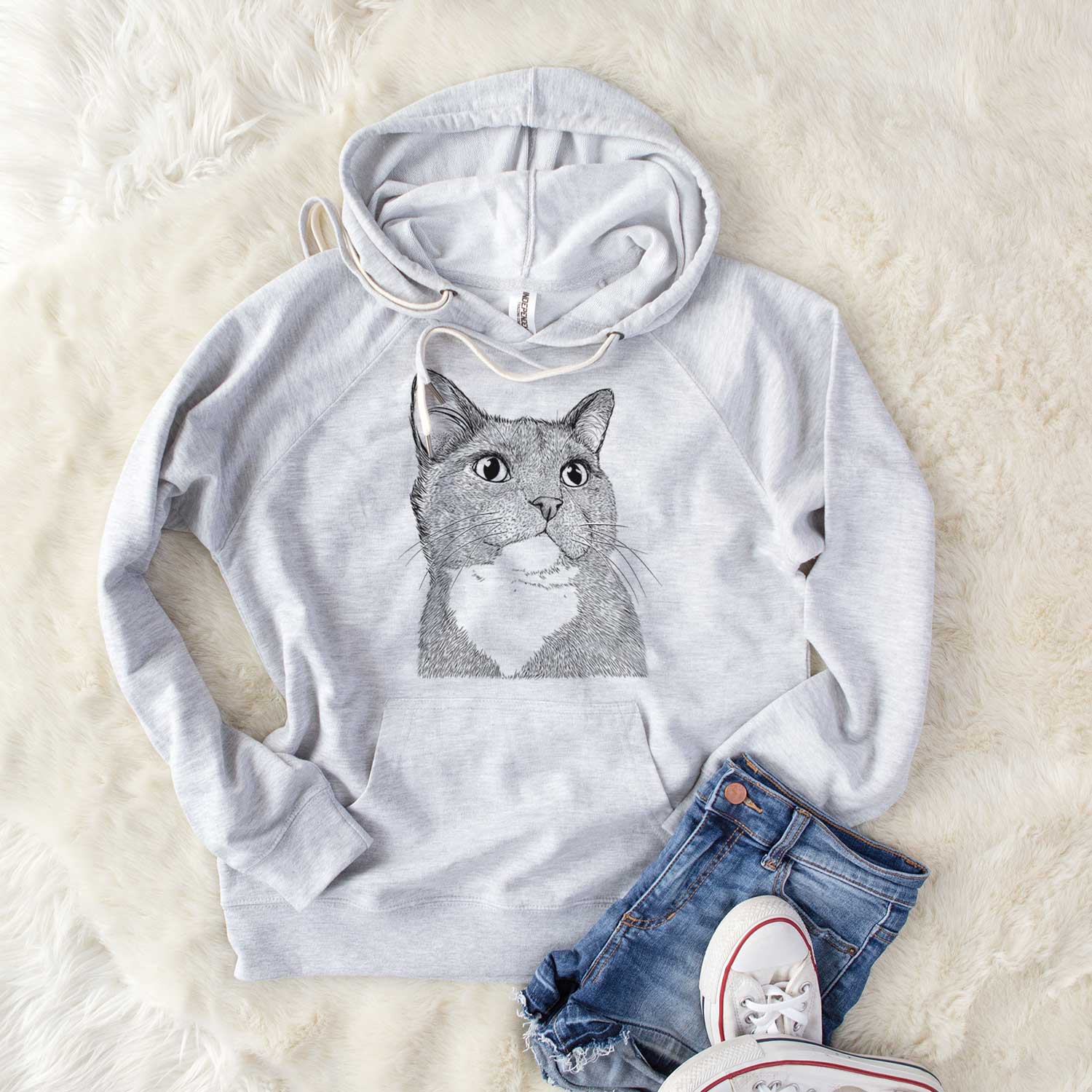 Grey cat hoodie