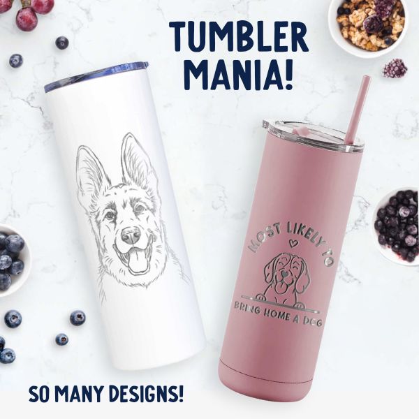 Tumblers with dog designs